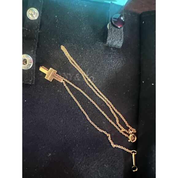 Tiffany & Co 18K Rose Gold Double Chain Bracelet “T” - Picture 1 of 8
